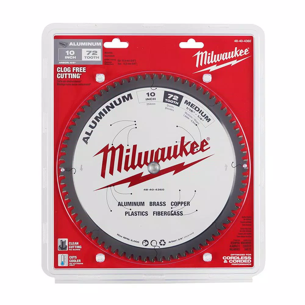 Promo π₯° Milwaukee 10 In. X 72 Carbide Teeth Aluminum Cutting Circular Saw Blade β 7 Promo π₯° Milwaukee 10 In. X 72 Carbide Teeth Aluminum Cutting Circular Saw Blade β - Image 5