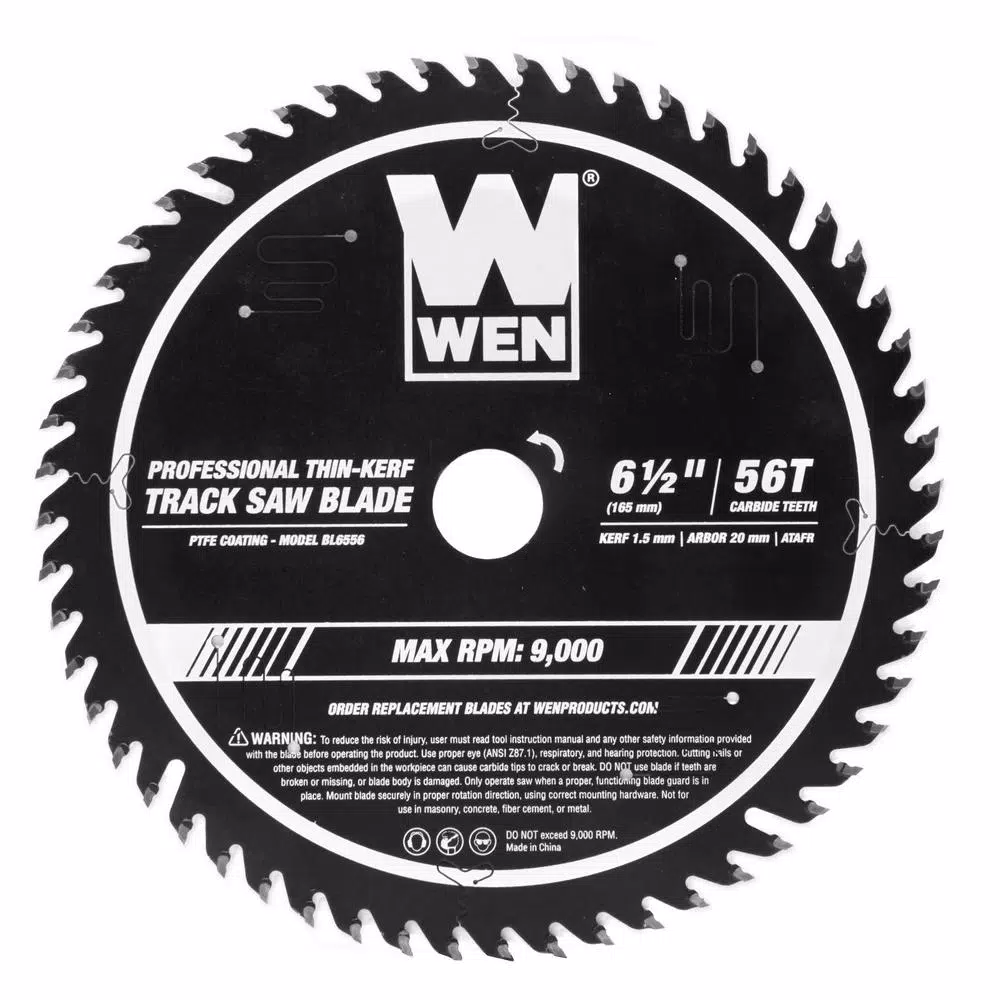 Hot Sale 😉 WEN 6.5 In. 56-Tooth Carbide-Tipped Thin-Kerf Professional ATAFR Track Saw Blade With PTFE 🧥 Coating ✔️ 3 Hot Sale 😉 WEN 6.5 In. 56-Tooth Carbide-Tipped Thin-Kerf Professional ATAFR Track Saw Blade With PTFE 🧥 Coating ✔️