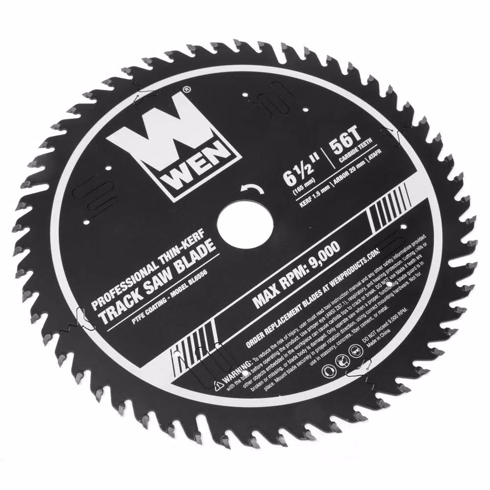 Hot Sale 😉 WEN 6.5 In. 56-Tooth Carbide-Tipped Thin-Kerf Professional ATAFR Track Saw Blade With PTFE 🧥 Coating ✔️ 4 Hot Sale 😉 WEN 6.5 In. 56-Tooth Carbide-Tipped Thin-Kerf Professional ATAFR Track Saw Blade With PTFE 🧥 Coating ✔️ - Image 2