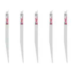Outlet ๐ Milwaukee 12 In. 8/12 TPI. Multi-Material Cutting SAWZALL Reciprocating Saw Blades (5-Pack) ๐