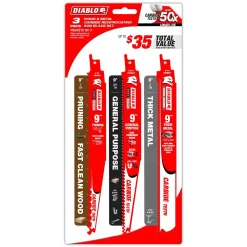 Buy ✨ DIABLO Wood, Metal And General Purpose Carbide Reciprocating Set (3-Piece) 🔥