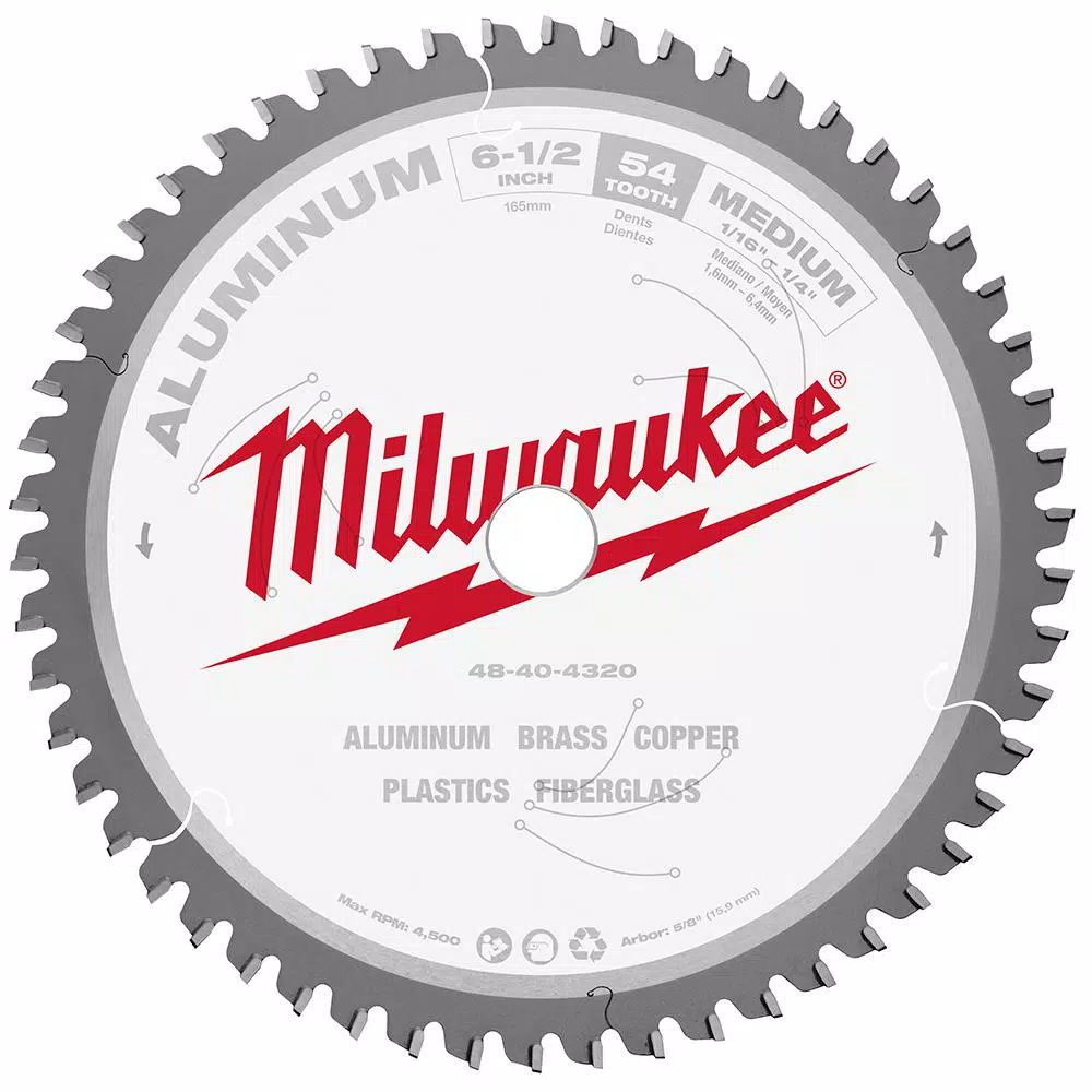 Buy 🎉 Milwaukee 6-1/2 In. X 54 Carbide Teeth Aluminum Cutting Circular Saw Blade 🥰