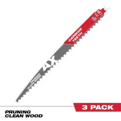 Flash Sale 🌟 Milwaukee 12 In. 3 TPI Pruning Carbide Teeth Wood Cutting SAWZALL Reciprocating Saw Blade (3-Pack) ✔️
