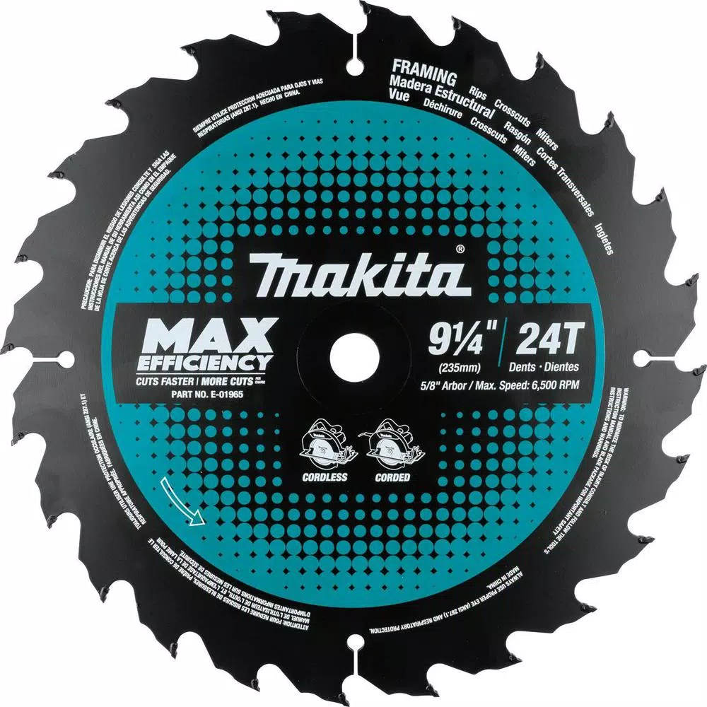 Top 10 โ๏ธ Makita 9-1/4 In. 24T Carbide-Tipped Max Efficiency Ultra-Thin Kerf Circular Saw Blade, Framing ๐ 3 Top 10 โ๏ธ Makita 9-1/4 In. 24T Carbide-Tipped Max Efficiency Ultra-Thin Kerf Circular Saw Blade, Framing ๐