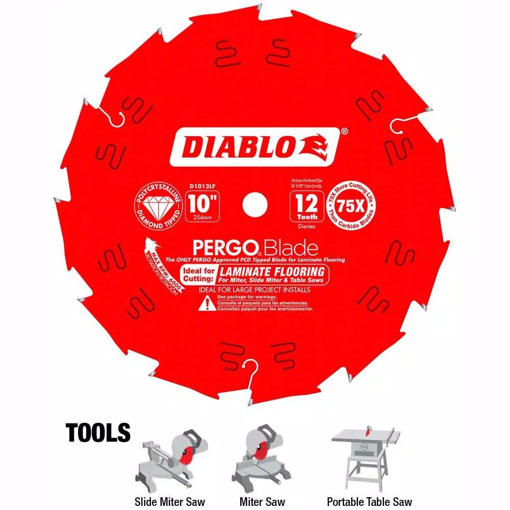 Top 10 ❤️ DIABLO 10 In. X 12-Tooth Polycrystalline Diamond (PCD) Tipped Ultimate Flooring Blade 🎉 8 Top 10 ❤️ DIABLO 10 In. X 12-Tooth Polycrystalline Diamond (PCD) Tipped Ultimate Flooring Blade 🎉 - Image 6