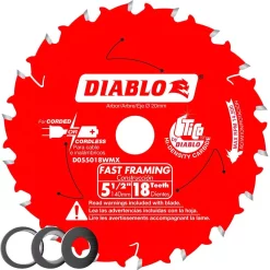 Outlet โ๏ธ DIABLO 5-1/2 In. X 18-Tooth Fast Framing Saw Blade With Bushings ๐
