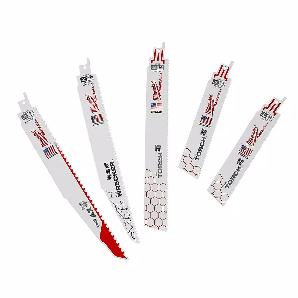 Promo ⌛ Milwaukee SAWZALL Demolition Nail-Embedded Wood And Metal Cutting Bi-Metal Reciprocating Saw Blade Set (5 Piece) 👍 3 Promo ⌛ Milwaukee SAWZALL Demolition Nail-Embedded Wood And Metal Cutting Bi-Metal Reciprocating Saw Blade Set (5 Piece) 👍