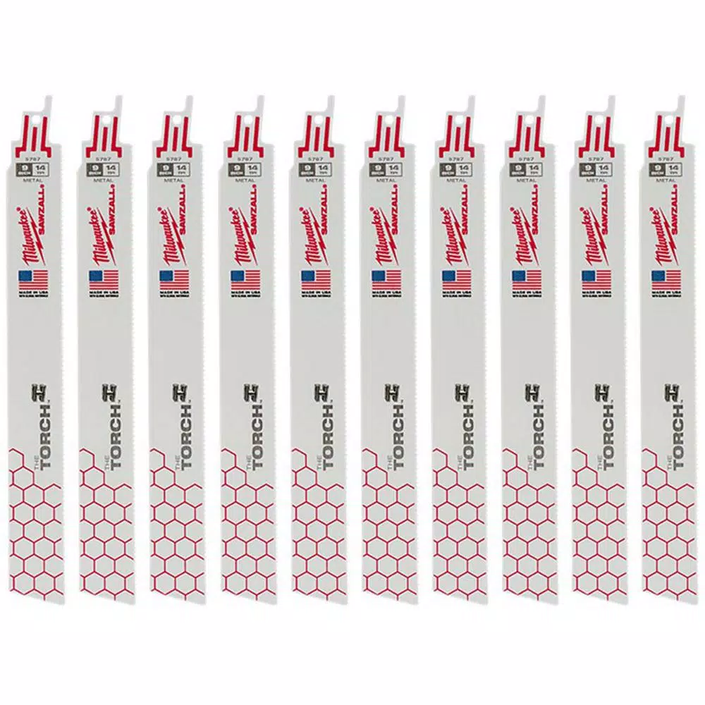 Brand new ✨ Milwaukee 9 In. 14 TPI Torch Metal Reciprocating Saw Blade (10-Pack) 😀 3 Brand new ✨ Milwaukee 9 In. 14 TPI Torch Metal Reciprocating Saw Blade (10-Pack) 😀