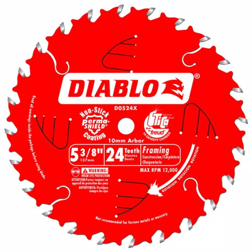 Flash Sale π DIABLO 5-3/8 In. X 24-Tooth X 10 Mm Arbor Framing Trim Saw Blade βοΈ 3 Flash Sale π DIABLO 5-3/8 In. X 24-Tooth X 10 Mm Arbor Framing Trim Saw Blade βοΈ