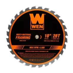 Cheap 🥰 WEN 10 In. 28-Tooth Carbide-Tipped Professional Multi-Material Framing Saw Blade ⌛