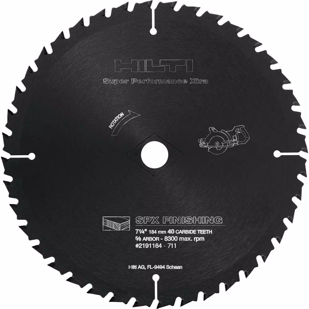 Flash Sale β¨ Hilti 7-1/4 In. 40 Teeth Circular Saw SPX Finishing Blade (5) π 3 Flash Sale β¨ Hilti 7-1/4 In. 40 Teeth Circular Saw SPX Finishing Blade (5) π