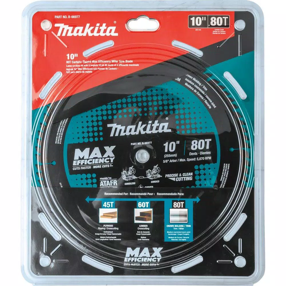 Best deal 🔥 Makita 10 In. 80T Carbide-Tipped Max Efficiency Miter Saw Blade ⭐ 9 Best deal 🔥 Makita 10 In. 80T Carbide-Tipped Max Efficiency Miter Saw Blade ⭐ - Image 7
