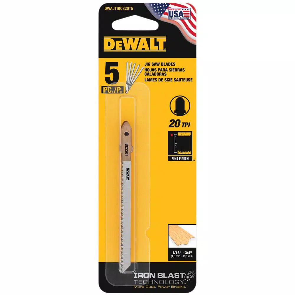 Deals π DEWALT 3-1/2 In. 20 TPI T-Shank Wood Scroll Cutting Jig Saw Blade (5-Pack) π 4 Deals π DEWALT 3-1/2 In. 20 TPI T-Shank Wood Scroll Cutting Jig Saw Blade (5-Pack) π - Image 2