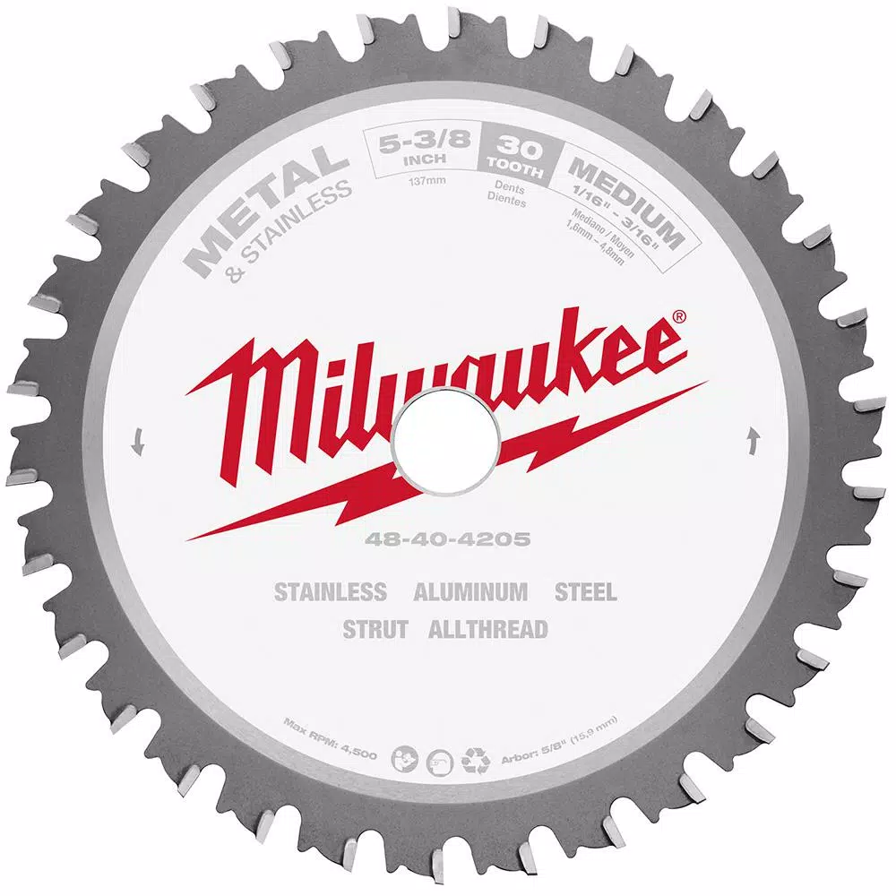 Brand new 😀 Milwaukee 5-3/8 In. X 30 Carbide Teeth Metal & Stainless Cutting Circular Saw Blade 😉 -saw-blades Shop unnamed file 336