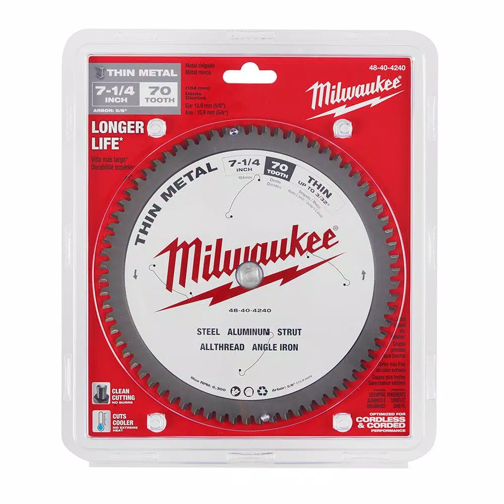 Budget 😉 Milwaukee 7-1/4 In. X 70 Carbide Teeth Thin Metal Cutting Circular Saw Blade 🛒 7 Budget 😉 Milwaukee 7-1/4 In. X 70 Carbide Teeth Thin Metal Cutting Circular Saw Blade 🛒 - Image 5
