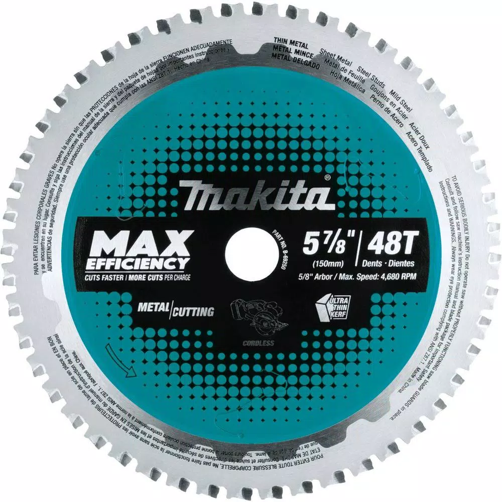 Budget ๐ฏ Makita 5-7/8 In. 48T Carbide-Tipped Max Efficiency Saw Blade, Thin Metal ๐ 3 Budget ๐ฏ Makita 5-7/8 In. 48T Carbide-Tipped Max Efficiency Saw Blade, Thin Metal ๐