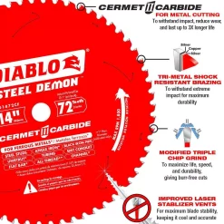 Best Sale 🎉 DIABLO 14 In. X 72 TPI Steel Demon Cermet II Carbide Blade For Ferrous Metals 🛒 -saw-blades Shop unnamed file 3516