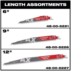Brand new ✔️ Milwaukee SAWZALL Demolition Wood And Metal Cutting Reciprocating Saw Blade Set (13-Piece) W/ 9 In. AX Carbide Teeth Blade ❤️ -saw-blades Shop unnamed file 3575