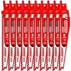 Brand new 😍 DIABLO 6 In. 5/7 TPI Demo Demon Carbide Teeth Reciprocating Blade For Nail Embedded Wood (10-Pack) 🧨