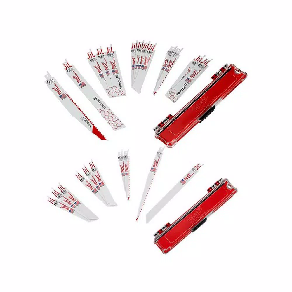 Best Sale 😍 Milwaukee SAWZALL Demolition Nail-Embedded Wood And Metal Cutting Bi-Metal Reciprocating Saw Blade Set (23-Piece) 🛒