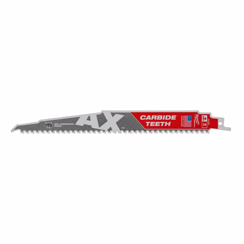 New 🎁 Milwaukee 9 In. 5 TPI AX Carbide Teeth Demo Nail Embedded Wood Cutting SAWZALL Reciprocating Saw Blade (1-Pack) 👍