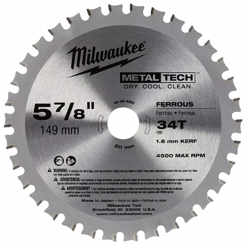 Best reviews of 👏 Milwaukee 5-7/8 In. X 34 Teeth Ferrous Metal Cutting Saw Blade 💯