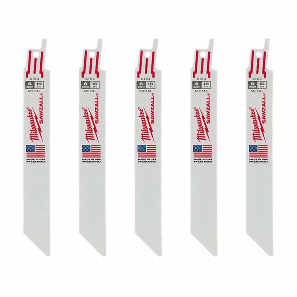 Top 10 🎉 Milwaukee 6 In. 18 Teeth Per In. Medium Metal Cutting SAWZALL Reciprocating Saw Blades (5 Pack) 😍 -saw-blades Shop unnamed file 433
