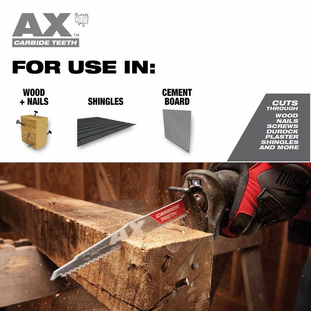 Coupon ๐ Milwaukee SAWZALL Demolition Wood And Metal Cutting Reciprocating Saw Blade Set (18-Piece) With AX Carbide Teeth Blade ๐ 6 Coupon ๐ Milwaukee SAWZALL Demolition Wood And Metal Cutting Reciprocating Saw Blade Set (18-Piece) With AX Carbide Teeth Blade ๐ - Image 4