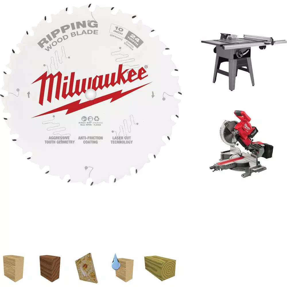 Hot Sale ✔️ Milwaukee 10 In. X 24-Tooth Ripping Circular Saw Blade ✨