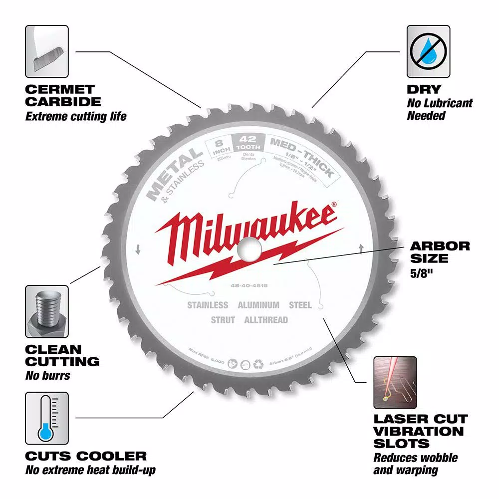 Coupon ✨ Milwaukee 8 In. X 42 Carbide Teeth Metal & Stainless Cutting Circular Saw Blade ❤️ 5 Coupon ✨ Milwaukee 8 In. X 42 Carbide Teeth Metal & Stainless Cutting Circular Saw Blade ❤️ - Image 3