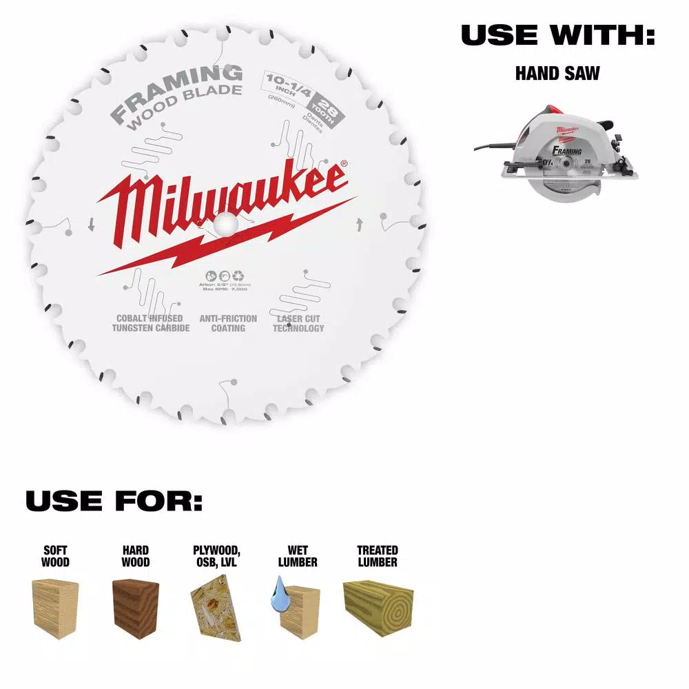 Best reviews of 🎁 Milwaukee 10-1/4 In. X 28-Tooth Framing Circular Saw Blade 💯