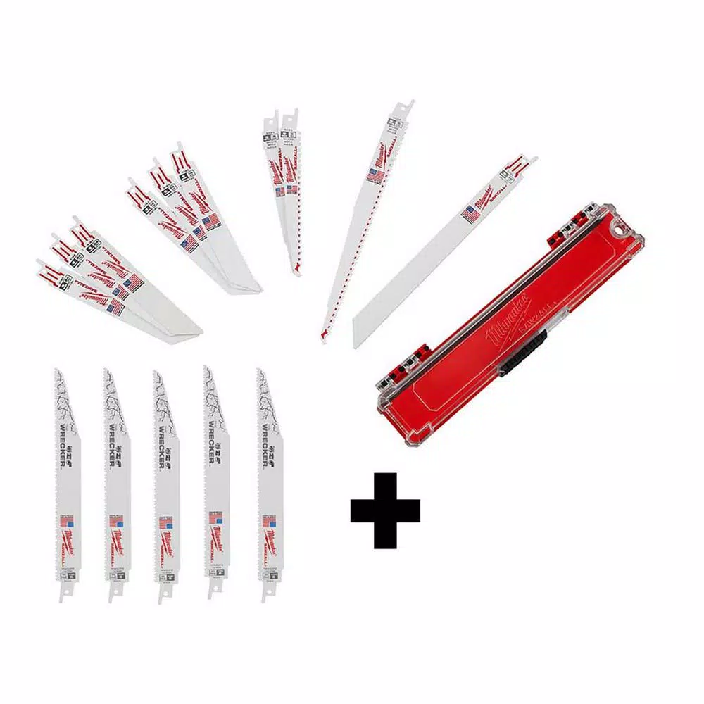 Deals ⌛ Milwaukee SAWZALL Wood And Metal Cutting Bi-Metal Reciprocating Saw Blade Set W/WRECKER Demolition Blades (15-Piece) 🥰 -saw-blades Shop unnamed file 648