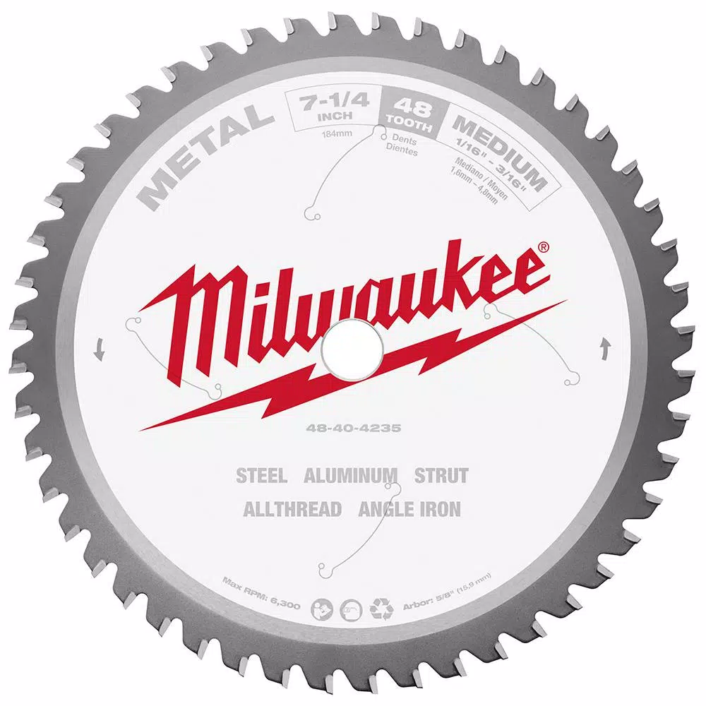 Cheapest 🔔 Milwaukee 7-1/4 In. X 48 Carbide Teeth Metal Cutting Circular Saw Blade 💯