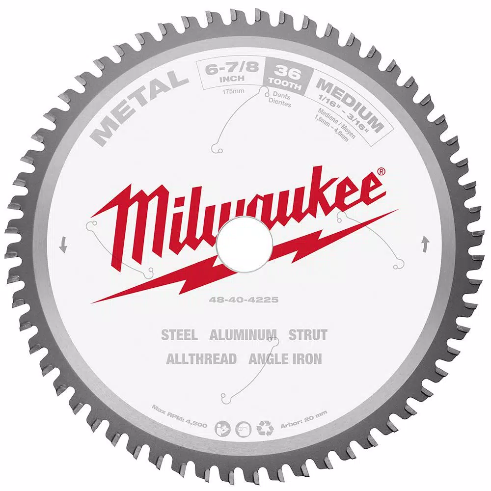 Best Sale 🛒 Milwaukee 6-7/8 In. X 36 Carbide Teeth Metal Cutting Circular Saw Blade 🎉 -saw-blades Shop unnamed file 826