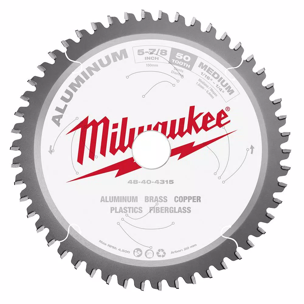Promo โค๏ธ Milwaukee 5-7/8 In. X 50 Carbide Teeth Aluminum Cutting Circular Saw Blade ๐