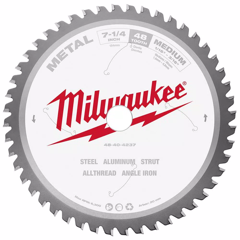 Cheap ⌛ Milwaukee 7-1/4 In. X 48 Carbide Teeth Metal Cutting Circular Saw Blade 🧨 -saw-blades Shop unnamed file 889